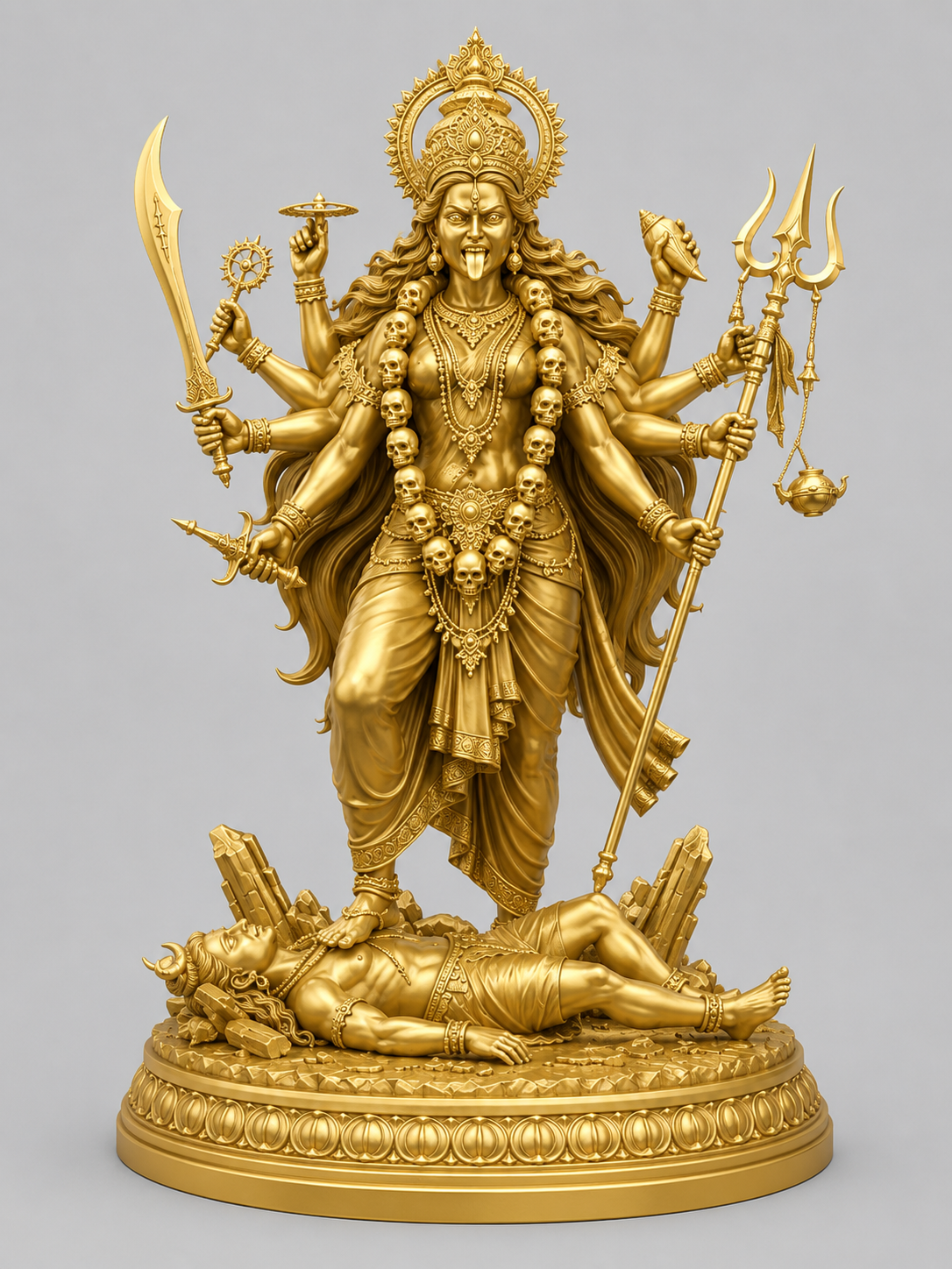 Durga Mata With Shiv Ji 3D Model (5 Inch)